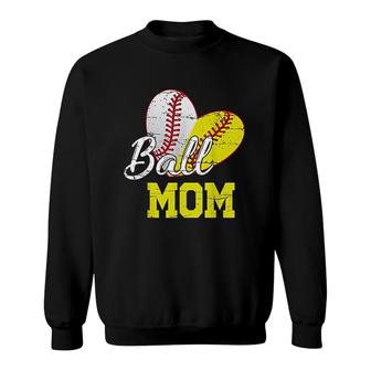 Funny Ball Mom Softball Baseball Gifts Sweatshirt | Mazezy