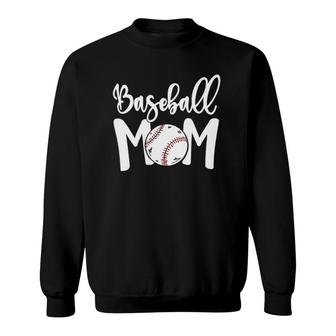 Funny Baseball Mom White Print Mom Mother's Day Sweatshirt | Mazezy