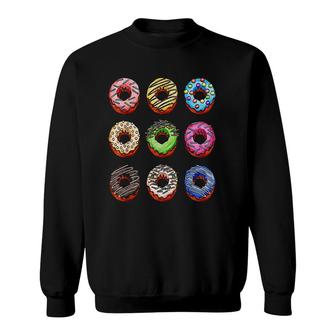 Funny Big Pack Donuts Bakery Tasty And Sweet Dessert Gift Sweatshirt | Mazezy