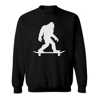 Funny Bigfoot Skateboarding Skateboard Skateboarder Sweatshirt | Mazezy