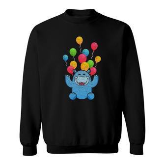Funny Birthday Balloons Animal Hippopotamus Kids Gift Hippo Sweatshirt | Mazezy