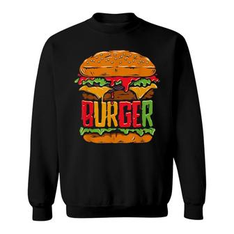Funny Cheeseburger Hamburger Design Burger Sweatshirt | Mazezy AU