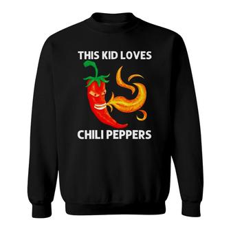 Funny Chili Pepper For Kids Boys Red Spicy Flaming Jalapeno Sweatshirt | Mazezy