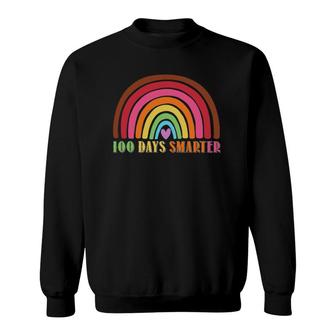 Funny Colorful Happy 100 Days Smarter Student Teacher Sweatshirt | Mazezy