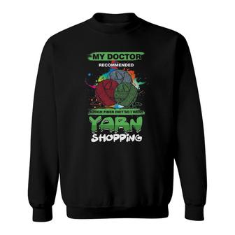 Funny Crocheter Embroidery Yarn Shopping Sweatshirt | Mazezy