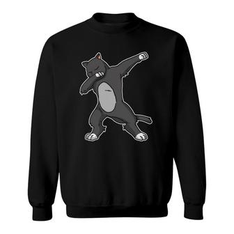 Funny Dabbing Panther Dab Dance Cool Black Cat Lover Gift Sweatshirt | Mazezy