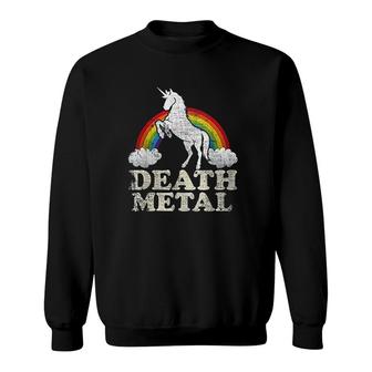 Funny Death Metal Unicorn And Rainbow Sweatshirt - Thegiftio