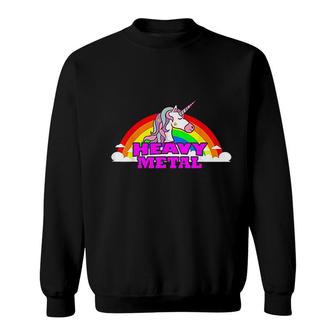 Funny Death Metal Unicorn Rainbow Gift Fantasy Sweatshirt - Seseable