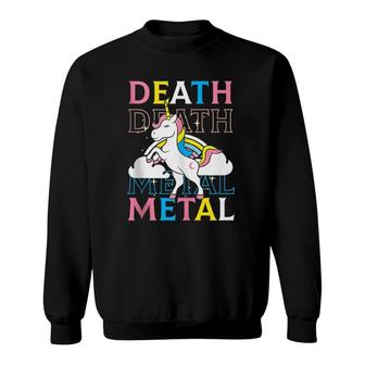 Funny Death Metal Unicorn Rock Music Band Sweatshirt | Mazezy