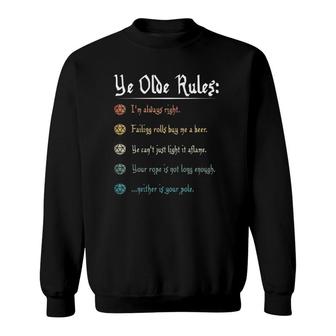 Funny Dm Gifts Ye Olde Rules Dungeon Rpg Game Master Sweatshirt | Mazezy