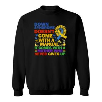 Funny Down Syndrome Yellow And Blue Ribbon Sunflower Sweatshirt | Mazezy DE