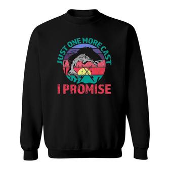 Funny Fishing Gift Just One More Cast I Promise Bass Fishing Sweatshirt | Mazezy