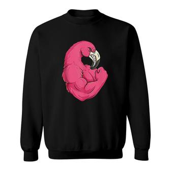 Funny Flamingo Weightlifting Bodybuilder Muscle Sweatshirt | Mazezy AU