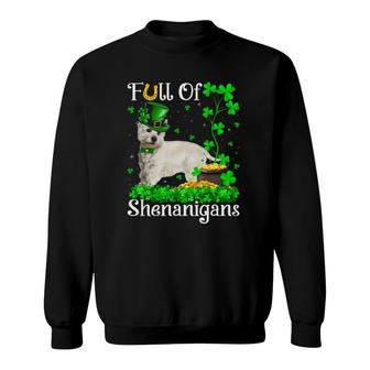Funny Full Of Shenanigans Westie Dog St Patrick's Day Sweatshirt | Mazezy