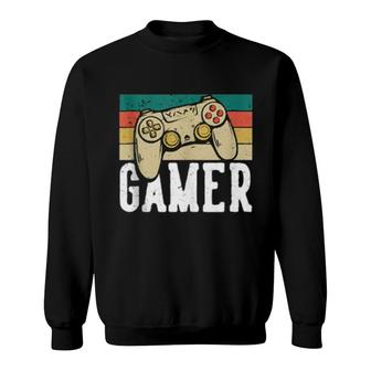 Funny Gamer Video Games Gaming Retro Vintage Sweatshirt | Mazezy