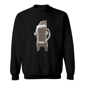 Funny Grizzly Bear & Giant Beer Classic Sweatshirt | Mazezy