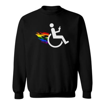 Funny Handicap Disabled Lesbian Amputee Lgbt Gay Wheelchair Sweatshirt | Mazezy
