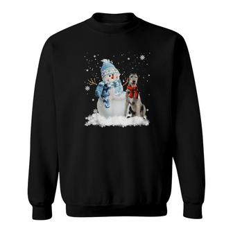 Funny Irish Wolfhound Dog Christmas Snowman Christmas Pajama Sweatshirt | Mazezy