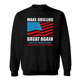 Funny Make Grilling Great Again Pro Trump Bbq Pit Master Dad Sweatshirt | Mazezy