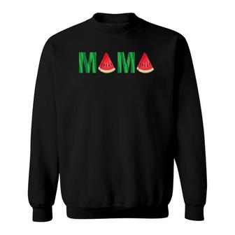 Funny Mama Watermelon Summer Fruit Mother's Day Sweatshirt | Mazezy