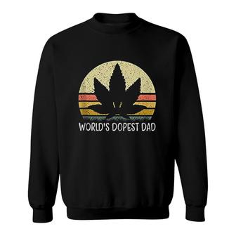 Funny Marijuana Leaf Cannabis Weed Worlds Dopest Dad Sweatshirt - Seseable