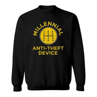 Funny Millennial Gear Box Anti-Theft Device Vintage Sweatshirt | Mazezy