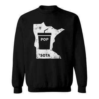 Funny Minnesota Pop And Soda Retro Distressed Gift Sweatshirt | Mazezy