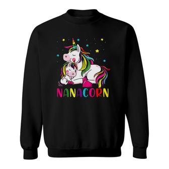 Funny Nanacorn Unicorn Costume Nana Mom Mother's Day Sweatshirt | Mazezy