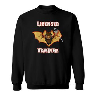 Funny Nurse Phlebotomy Phlebotomist Gift - Licensed Vampire Sweatshirt | Mazezy