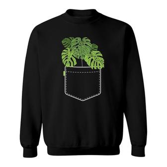 Funny Plant Gifts For Women Monstera Pocket Plant Mama Sweatshirt | Mazezy