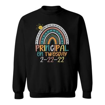 Funny Principal Squad On Twosday February 22Nd 2022 Rainbow Sweatshirt | Mazezy