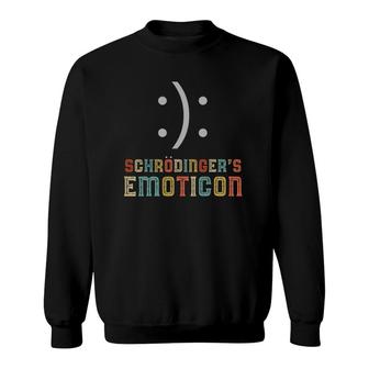 Funny Schrodinger's Cat Emoticon Quantum Mechanics Sweatshirt | Mazezy