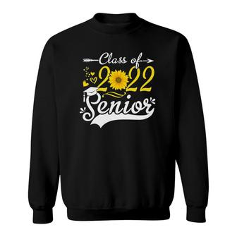 Funny Senior Class Of 2022 22 Sunflower Graduation Graduate Sweatshirt | Mazezy