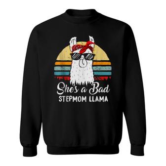 Funny Shes A Bad Stepmom Llama Mom Sweatshirt | Mazezy