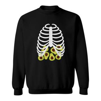Funny Skeleton Avocado Sweatshirt | Mazezy
