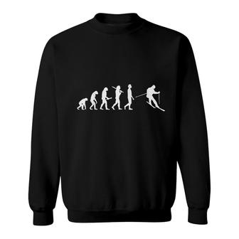 Funny Skiing Evolution Sweatshirt | Mazezy