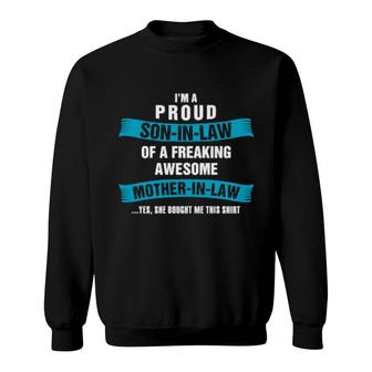 Funny Son In Law Birthday Christmas Awesome Mother In Law Sweatshirt | Mazezy