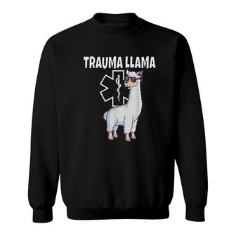 Funny Trauma Llama Emt Medic Ems Gift Sweatshirt | Mazezy