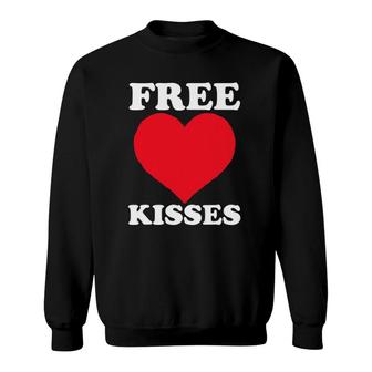 Funny Valentine Day Free Kisses Sweatshirt | Mazezy