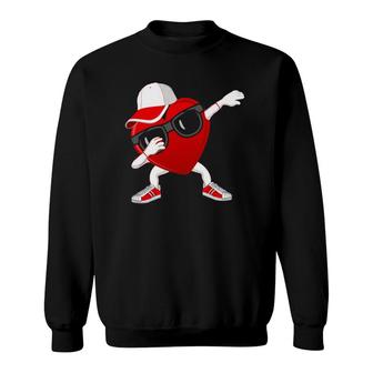 Funny Valentines Day Dabbing Heart For Kids Adults Valentine Sweatshirt | Mazezy