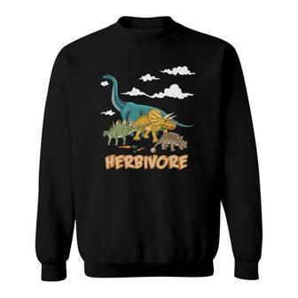 Funny Vegan Herbivore Brontosaurus Dino Sweatshirt | Mazezy UK