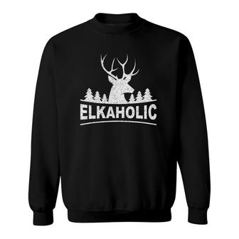 Funny Vintage Elkaholic Gift For Hunters Sweatshirt | Mazezy