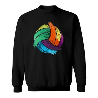 Funny Volleyball Art For Boys Girls Women Volleyball Players Sweatshirt | Mazezy