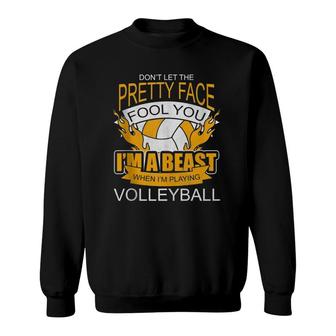 Funny Volleyball Gift For Teen Girls Women Kids Volleyball Sweatshirt | Mazezy