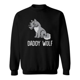 Funny Wolf Lover Daddy Wolf Sweatshirt | Mazezy