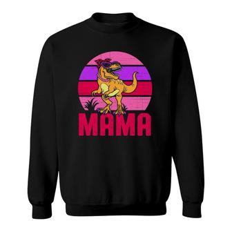 Funny Womens Mama Saurusrex Dinosaur Mother's Day Sweatshirt | Mazezy