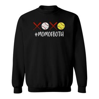 Funny Xoxo Mom Of Both Softball Mom Baseball Mom Mothers Day Sweatshirt | Mazezy
