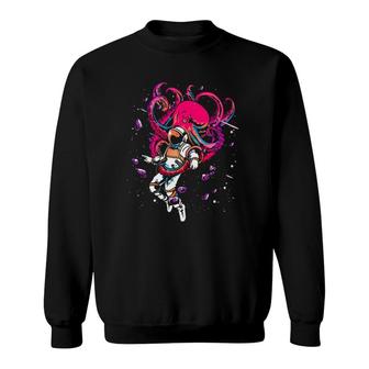 Galaxy Birthday Kraken Astronaut Space Octopus Sweatshirt | Mazezy