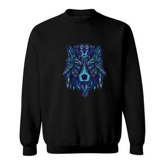 Galaxy Wolf Art Sweatshirt | Mazezy