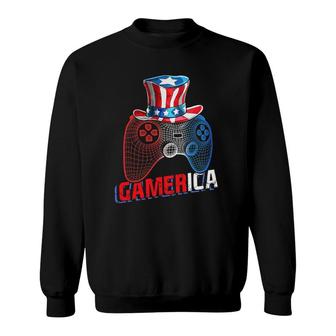 Gamerica 4Th Of July Video Game American Flag Uncle Sam Boys Sweatshirt | Mazezy DE